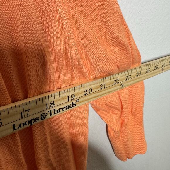 Chico’s‎ Size 2 (L) Orange Lightweight Open Front Cardigan Long Sleeve Rayon - Picture 7 of 8